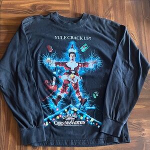abercrombie kids Black Christmas Vacation Graphic Crewneck